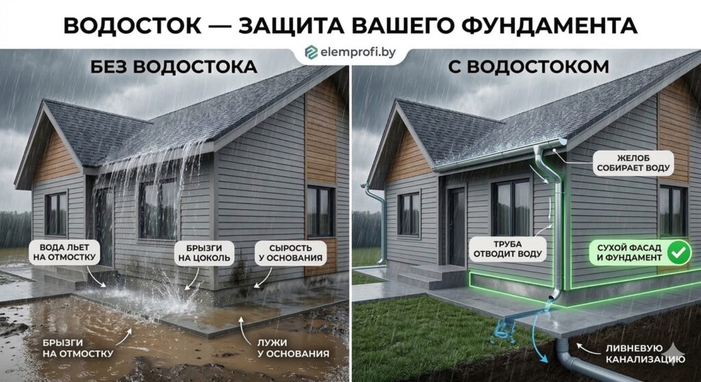 Преимущества водостока