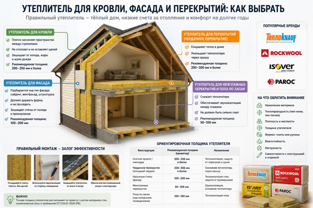 Утеплитель для кровли, фасада и перекрытий: как выбрать толщину и материал в интернет-магазине Элемпрофи как выбрать утеплитель